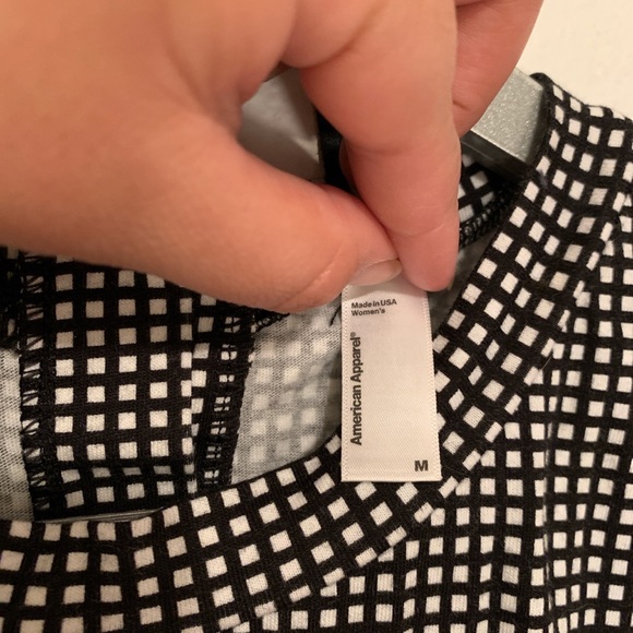 American Apparel Cotton Medium Black & White Printed Pattern Romper - Picture 3 of 3